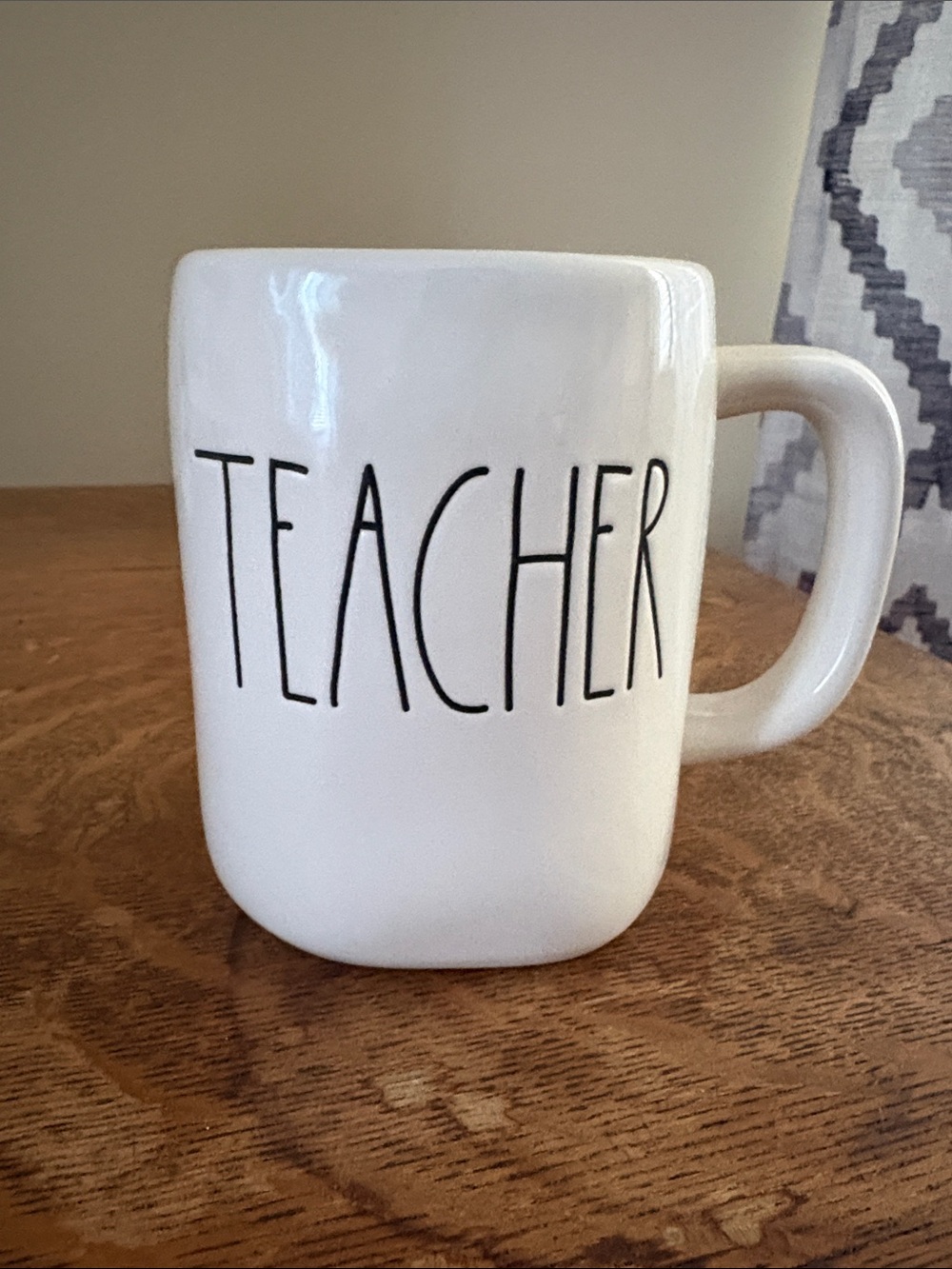 Rae Dunn White "Teacher" Ceramic Coffee Mug